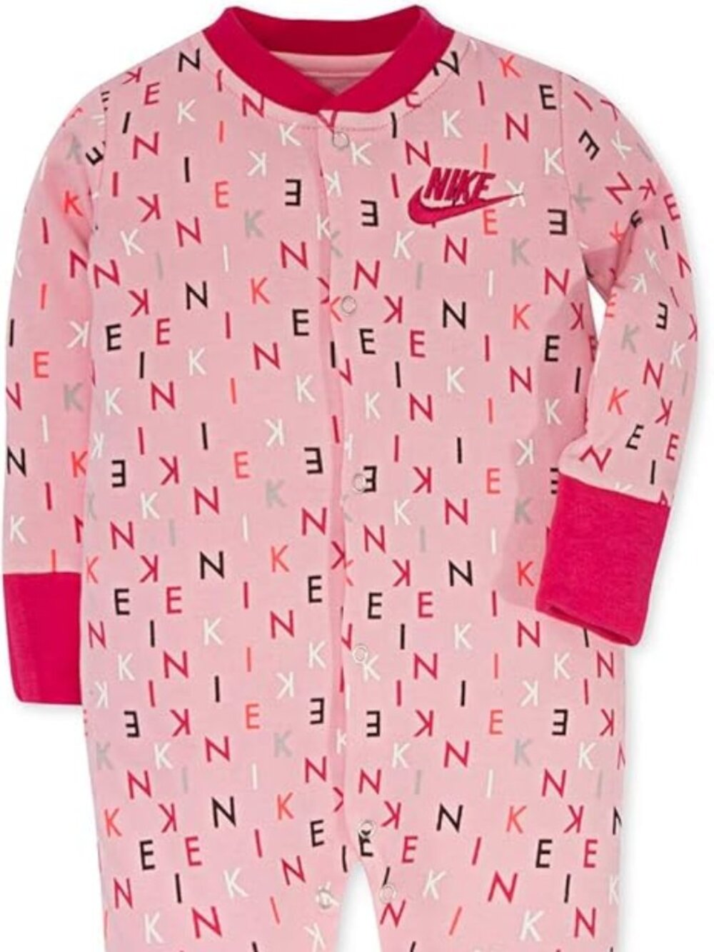 Nike Infant Printed Footed Coverall Baby Girls Pink 6 Months. NWT.